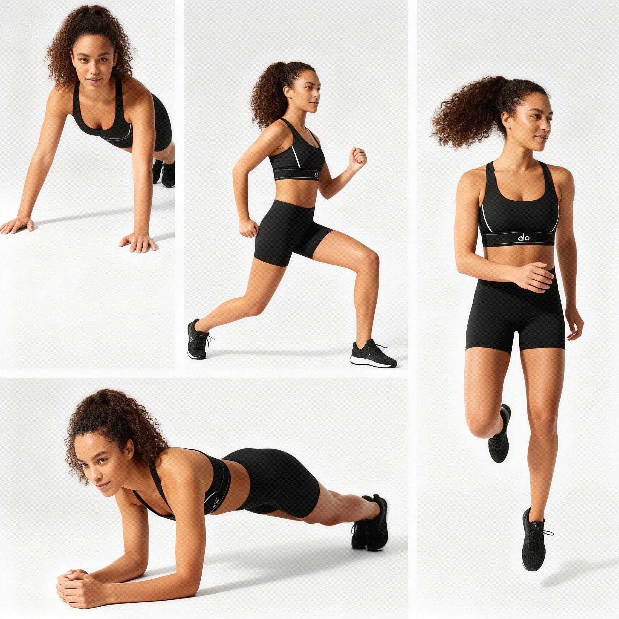 Siyah Renk Dar Kalıp Airlift Seamless Spor Yoga Atlet