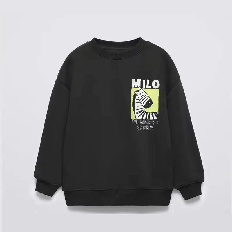 Boutique Children's Wear Boy's Sweatshirt Long Sleeve Tops Spring Autumn Kids Clothing Loose Fashion Casual Crew Neck Hoodie