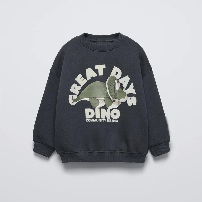 Boutique Children's Wear Boy's Sweatshirt Long Sleeve Tops Spring Autumn Kids Clothing Loose Fashion Casual Crew Neck Hoodie