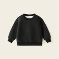 Childrens Boys Sweatshirts Autumn Winter Thickened Integrated Fleece Solid Baby Boys Pullovers Simple Versatile Toddler Boys Top