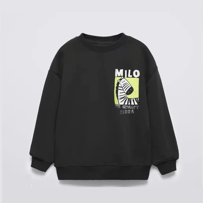 Boutique Children's Wear Boy's Sweatshirt Long Sleeve Tops Spring Autumn Kids Clothing Loose Fashion Casual Crew Neck Hoodie