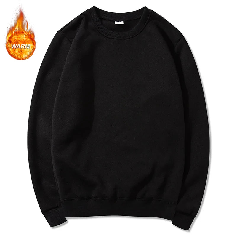 Basic Crewneck Sweatshirts for Men Women Spring Fall Warm Comfy Fleece Lined Pullover Tops Athletic Casual Loose Fit Sweaters