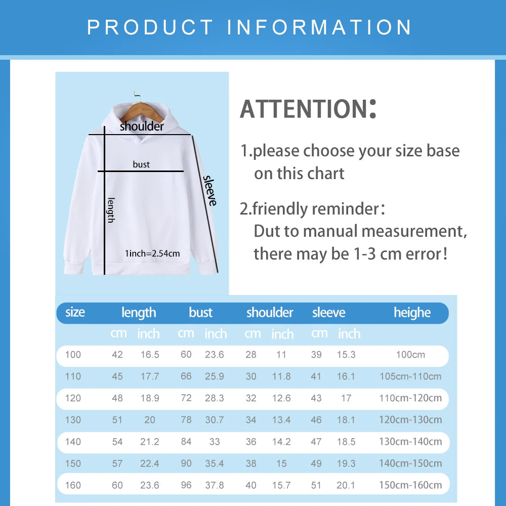 New Fashion Simple Cat-printed Sweatshirts for Boys and Girls Casual Cute Comfort Warm Hooded Sweatshirts in Autumn Winter