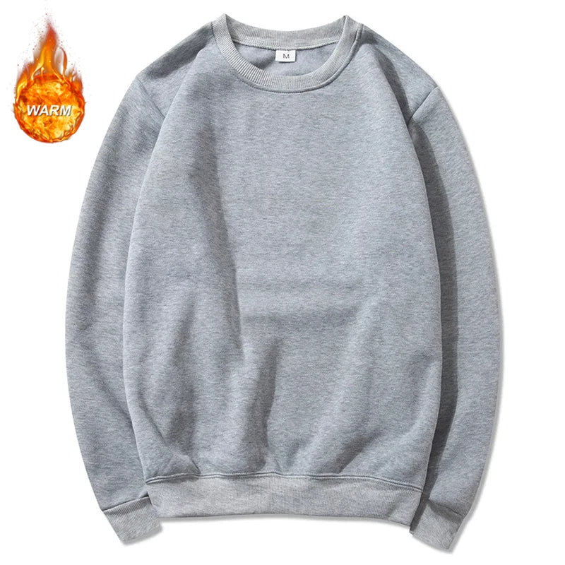 Basic Crewneck Sweatshirts for Men Women Spring Fall Warm Comfy Fleece Lined Pullover Tops Athletic Casual Loose Fit Sweaters