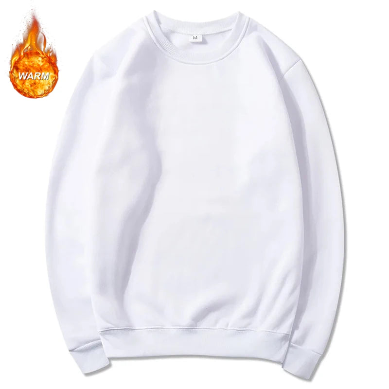Basic Crewneck Sweatshirts for Men Women Spring Fall Warm Comfy Fleece Lined Pullover Tops Athletic Casual Loose Fit Sweaters