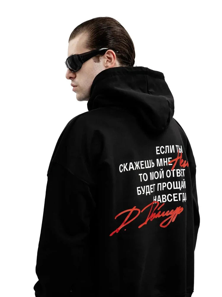 Men's Sweatshirts  Graphic Hoodies Oversized Winter Harajuku Full 1984 Long Sleeve Tops Korean Fashion Y2k Streetwear Clothing