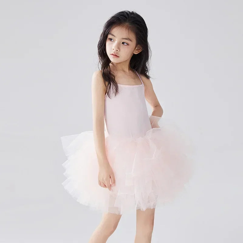 New Girl Ballet TuTu Dress 2-8 Ys Fashion Professional Kids Dancing Party Dress Performance Costume Princess Wedding Dress