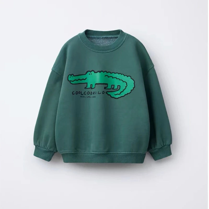 Boutique Children's Wear Boy's Sweatshirt Long Sleeve Tops Spring Autumn Kids Clothing Loose Fashion Casual Crew Neck Hoodie