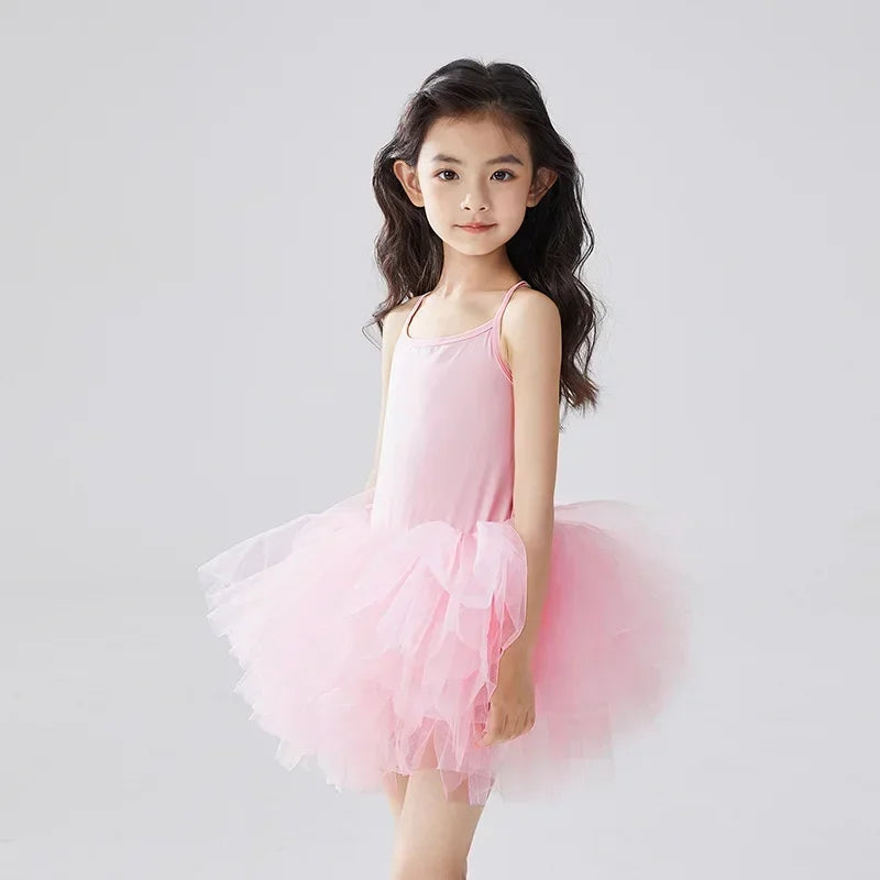 New Girl Ballet TuTu Dress 2-8 Ys Fashion Professional Kids Dancing Party Dress Performance Costume Princess Wedding Dress