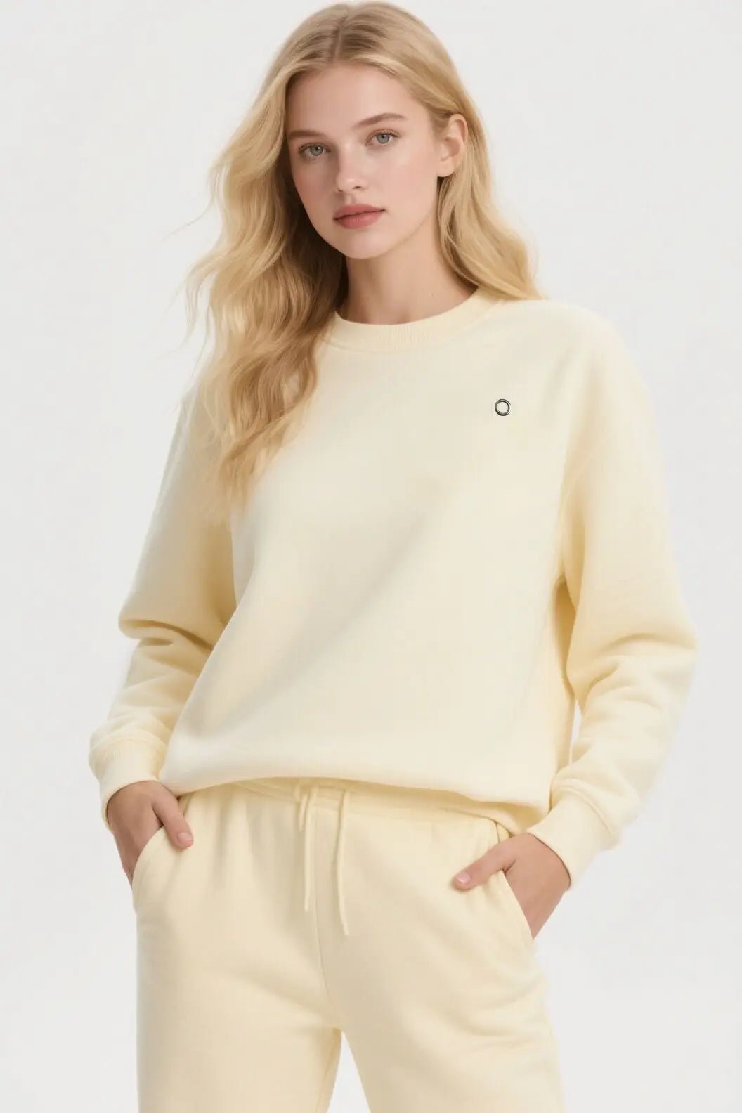 A Heavyweight American Three-dimensional Reflective Logo Casual Sports Loose Yoga Round-neck Sweatshirt