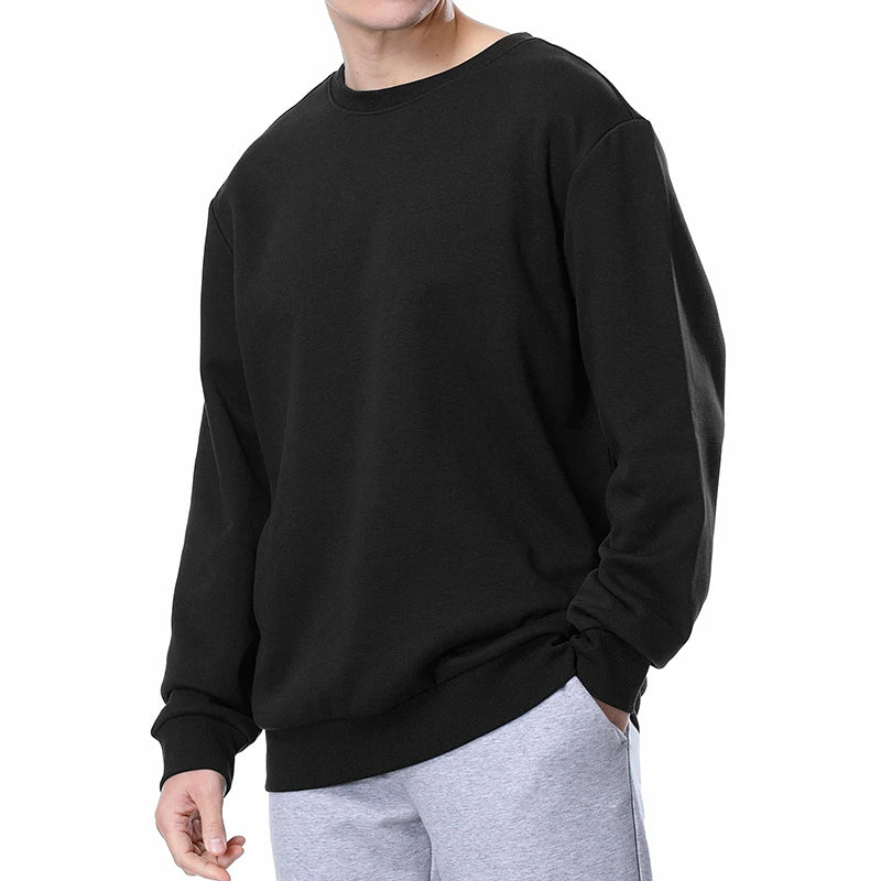 Basic Crewneck Sweatshirts for Men Women Spring Fall Warm Comfy Fleece Lined Pullover Tops Athletic Casual Loose Fit Sweaters