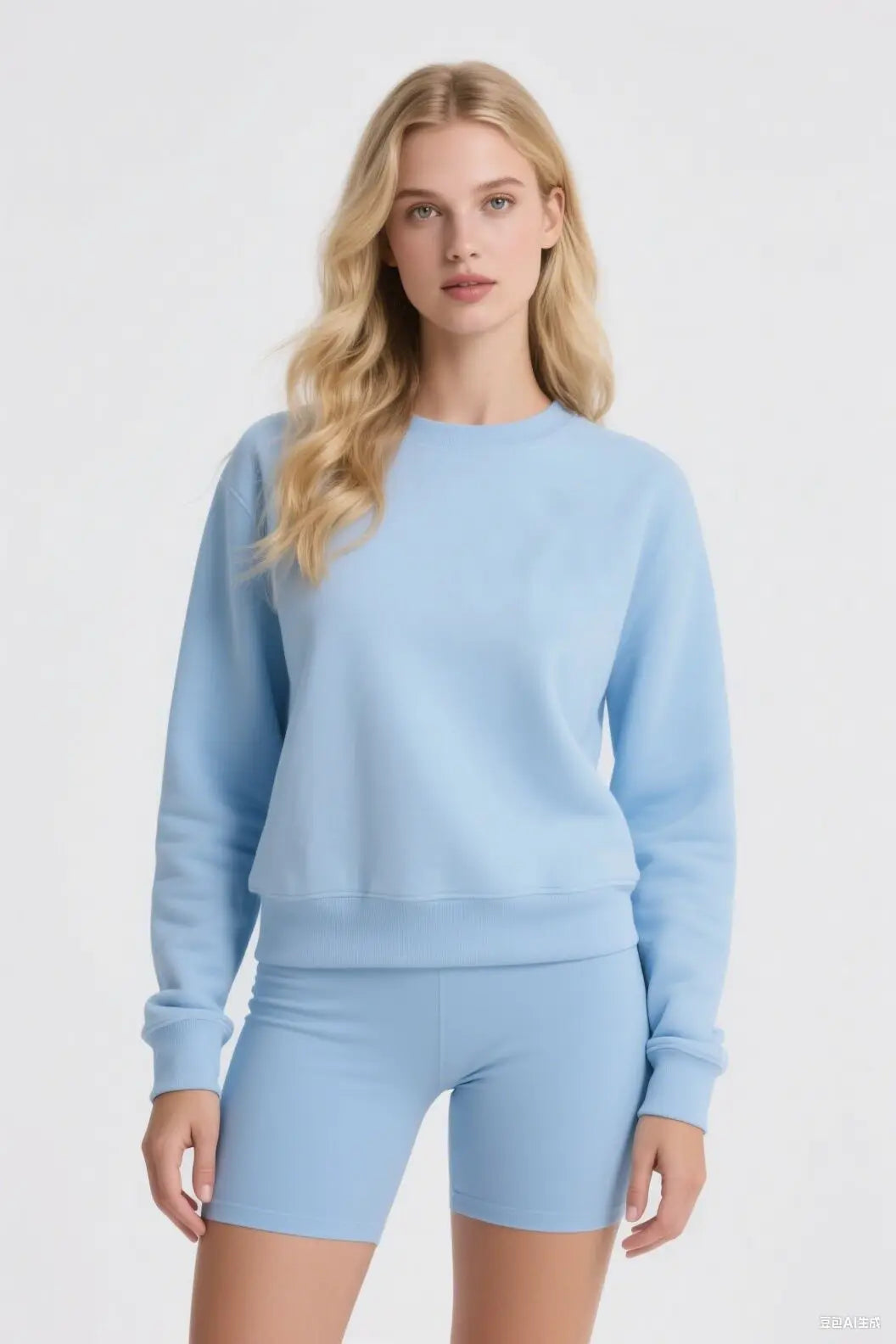 A Heavyweight American Three-dimensional Reflective Logo Casual Sports Loose Yoga Round-neck Sweatshirt