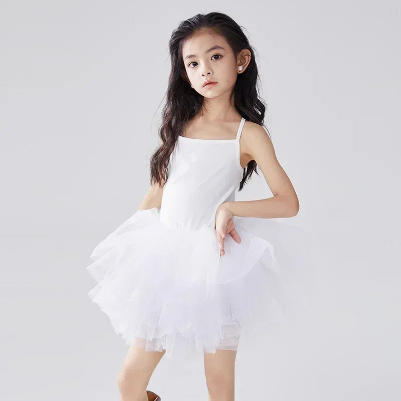 New Girl Ballet TuTu Dress 2-8 Ys Fashion Professional Kids Dancing Party Dress Performance Costume Princess Wedding Dress