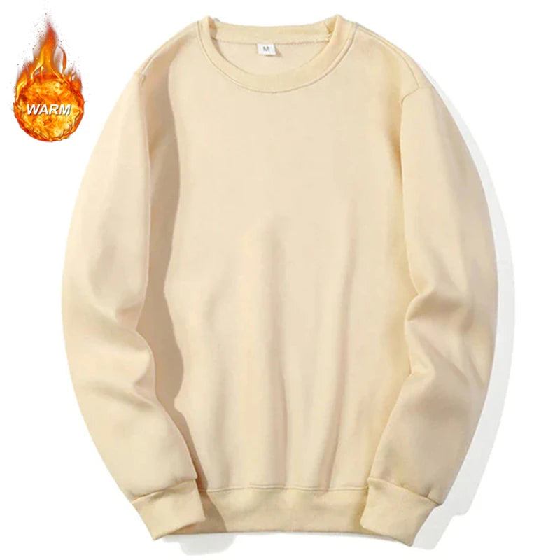 Basic Crewneck Sweatshirts for Men Women Spring Fall Warm Comfy Fleece Lined Pullover Tops Athletic Casual Loose Fit Sweaters