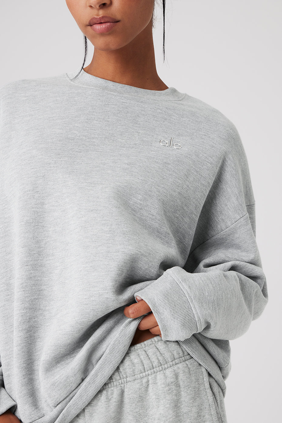 Gri Renk Oversize Uzun Kollu Sweatshirt