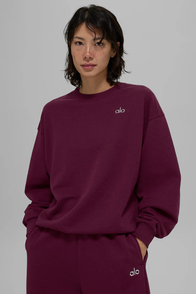 Bordo Renk Oversize Uzun Kollu Sweatshirt