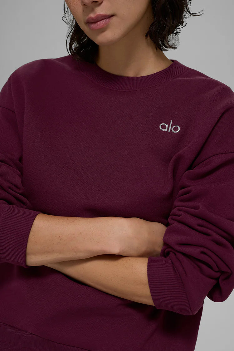 Bordo Renk Oversize Uzun Kollu Sweatshirt